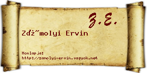 Zámolyi Ervin névjegykártya