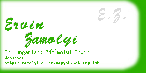ervin zamolyi business card